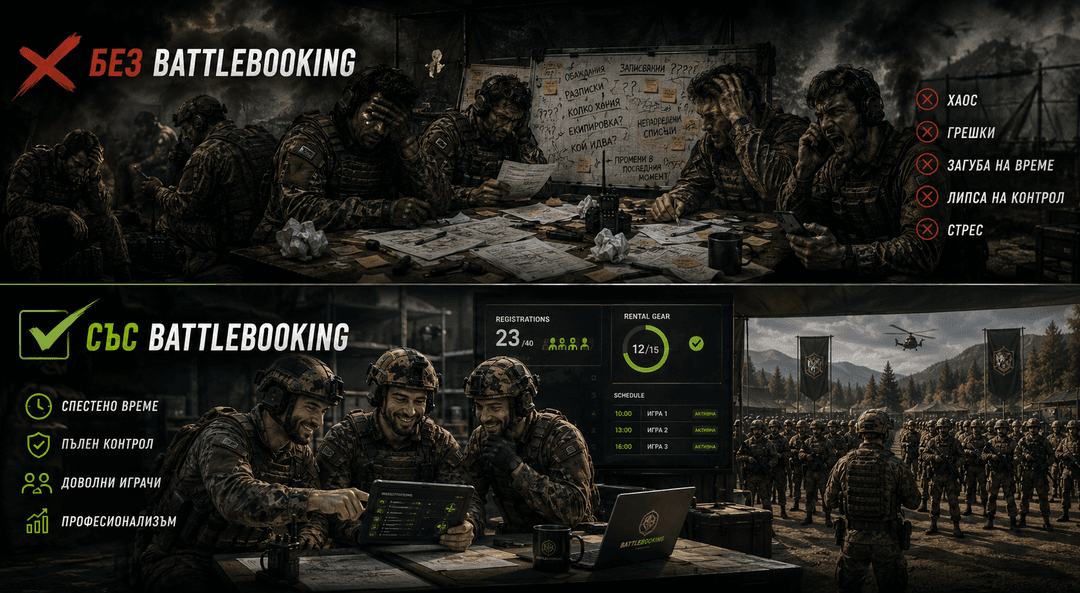 Сравнение без BattleBooking и със BattleBooking